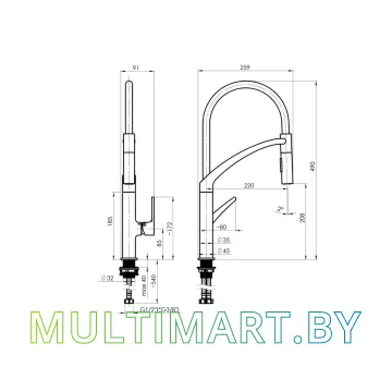 Смеситель Rubineta Ultima-50 WT (UL50078) картинка 3